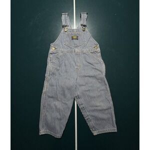 Vintage OshKosh B'gosh Blue‎ Hickory Stripe Overalls Size 4T Made In USA Vestbak